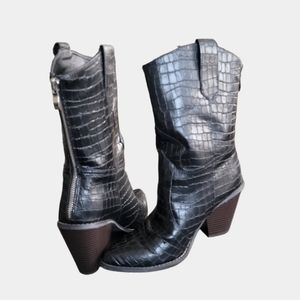 Crocodile pattern boots by JustFab